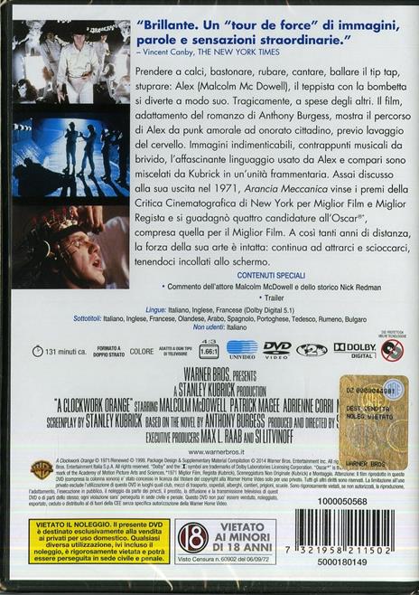 Arancia meccanica di Stanley Kubrick - DVD - 2