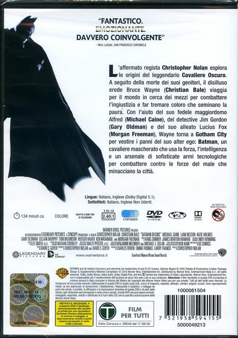 Batman Begins (1 DVD) di Christopher Nolan - DVD - 2