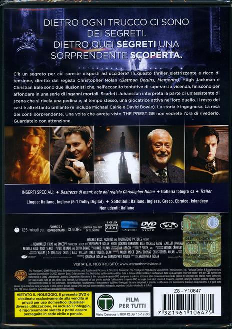 The Prestige di Christopher Nolan - DVD - 2