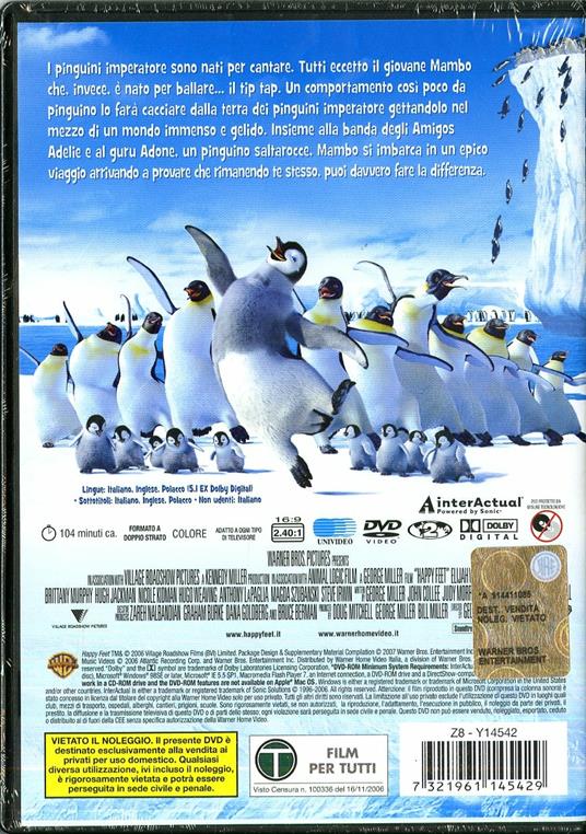 Happy Feet (1 DVD) di George Miller - DVD - 2