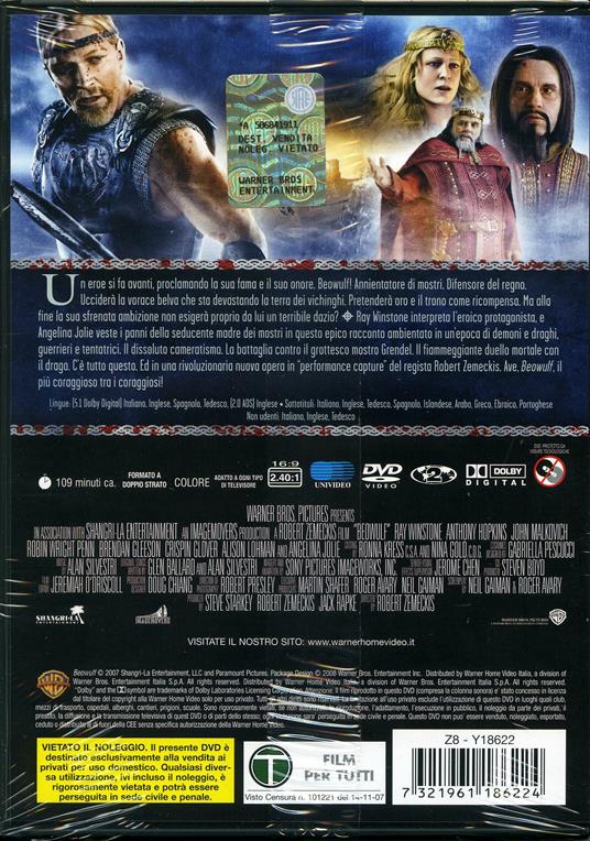 La leggenda di Beowulf (1 DVD) di Robert Zemeckis - DVD - 2