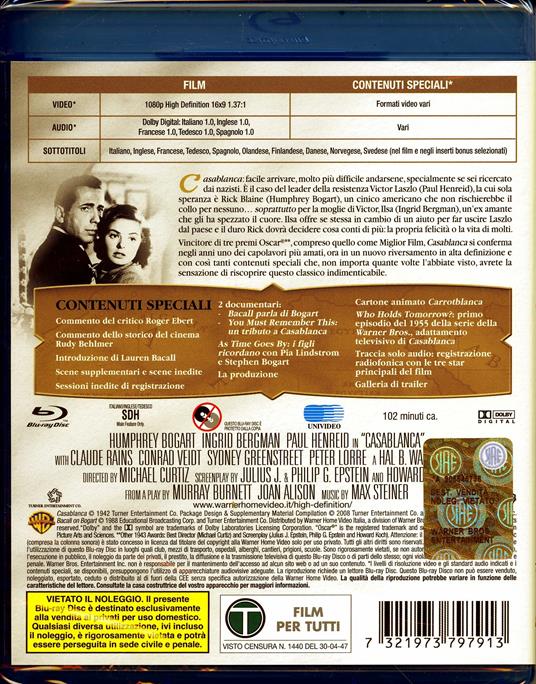Casablanca di Michael Curtiz - Blu-ray - 2