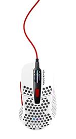 Xtrfy M4 RGB Tokyo - Mouse da gioco ultra leggero (edizione limitata), Pixart 3389 Sensor, Xtrfy EZcord® Pro, bianco lucido, bianco/nero/rosso