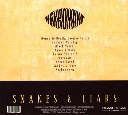 Snakes & Liars - CD Audio di Nekromant - 2