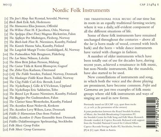 Nordic Folk Instruments - CD Audio - 2