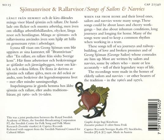 Songs of Sailors & Navvie - CD Audio - 2