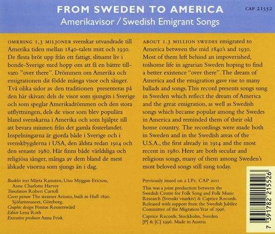 From Sweden to America - CD Audio - 2