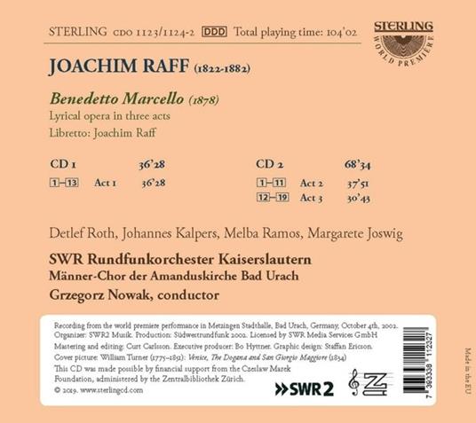 Benedetto Marcello (2 Cd) - CD Audio di Joseph Joachim Raff - 2