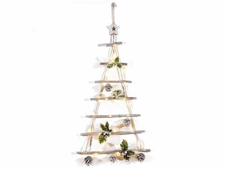 Set due alberi di Natale da appendere con luci Led decorazione per casa e vetrine