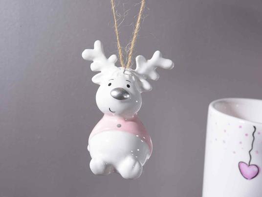 Set 12 Decorazioni Natalizie da Appendere in Ceramica Addobbi per Albero di Natale Idea Regalo - 2