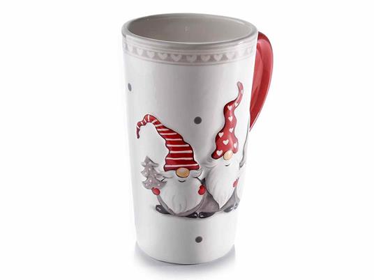 Set due tazze da colazione in ceramica con decorazione Babbo Natale idea regalo