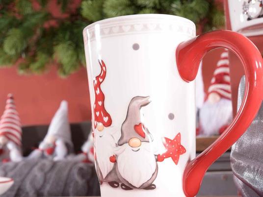 Set due tazze da colazione in ceramica con decorazione Babbo Natale idea regalo - 2