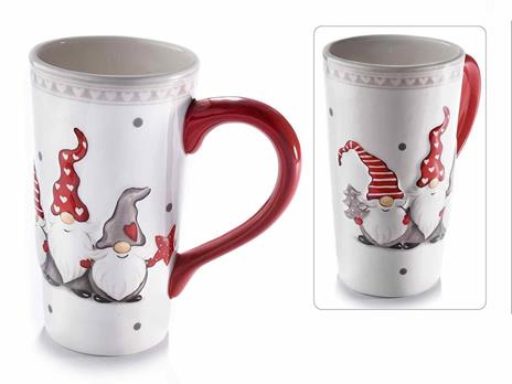 Set due tazze da colazione in ceramica con decorazione Babbo Natale idea regalo - 3