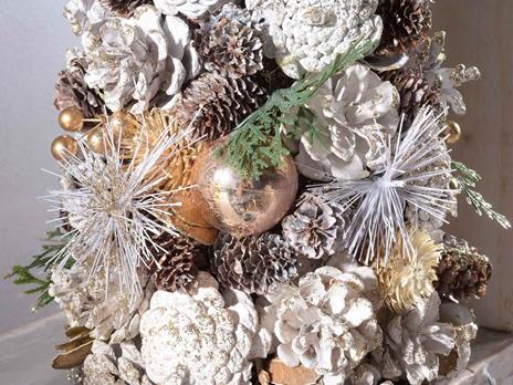 Albero di Natale da Tavolo Innevato e con Addobbi Decorazione Natalizia per la Casa Idea Regalo Altezza 42,5 Cm - 2