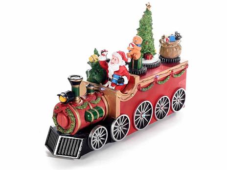 Trenino Natalizio con Babbo Natale luci e suoni idea regalo decorazione Natalizia