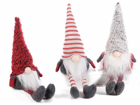Babbi Natale Decorativi Set da 3 Pupazzi di Babbo Natale con Gambe e Barba Lunga Idea Regalo