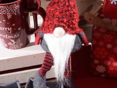 Babbi Natale Decorativi Set da 3 Pupazzi di Babbo Natale con Gambe e Barba Lunga Idea Regalo - 2
