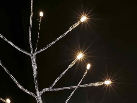 Albero Natalizio Luminoso Argentato con 320 Luci Led Bianco Caldo Albero di Natale Artificiale per Interni ed Esterni Altezza 1,5 Metri 103 Rami Luminosi per Interno ed Esterno - 2