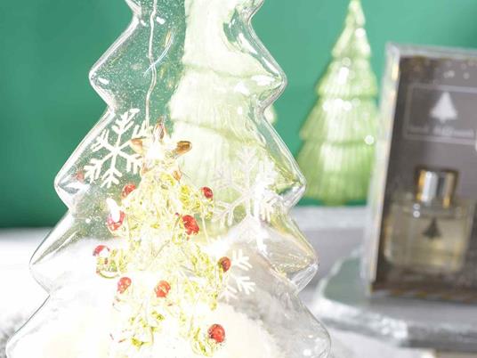 Alberelli Di Natale A Led Alberi Natalizi da Tavolo in Vetro con Luci Led Set 2 Alberelli