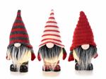 Babbo Natale da Appoggiare con Cappello in Maglia e Luci Led Set 6 Babbi Natale Decorativi per Casa Vetrine e Negozi