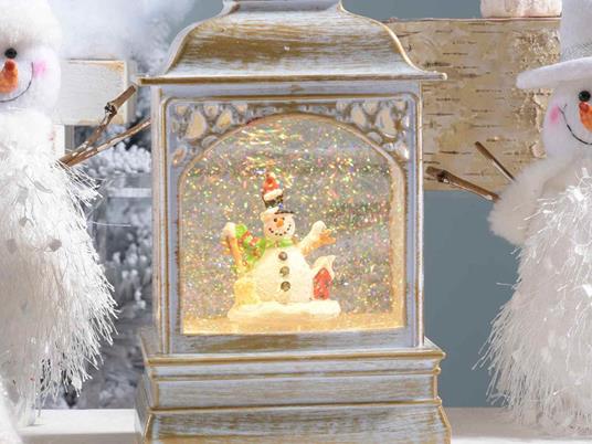 Argento OSALADI Lanterna di Natale Vintage Luce di Notte di Natale Lampada a Lanterna retrò Decorazione Pupazzo di Neve di Natale 