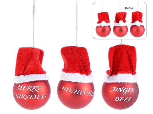 Palline per albero di Natale in vetro con cappello di Babbo Natale set da  12 decorazioni Natalizie da appendere - Gruppo Maruccia - Casa e Cucina |  IBS