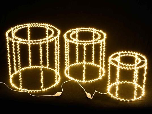 Cilindri Led luminosi decorazione luminosa per il Natale set da tre pezzi per casa e negozi