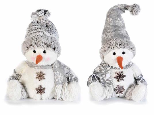 Pupazzi di Neve con Sciarpa Set 2 Decorazioni Natalizie Idea Regalo Natale