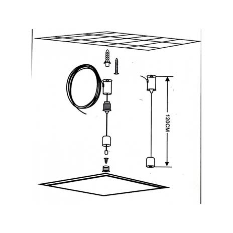 KIT DI FISSAGGIO PER PANNELLI LED A SOSPENSIONE SOFFITTO CAVETTO CORDINO FILO - 4