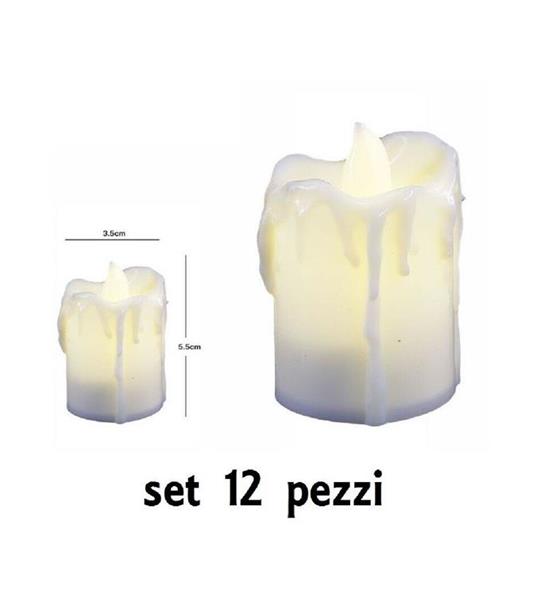 Set 12 Pz Candele Led Lumini Con Goccia A Batteria Luce Decorazione  Tealight - Trade Shop TRAESIO - Idee regalo