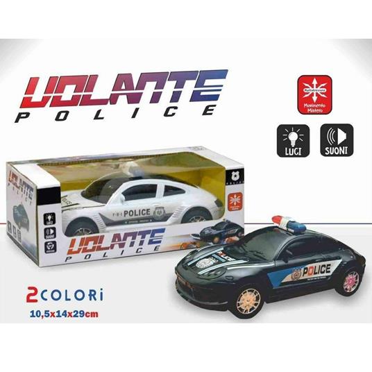 VOLANTE POLICE AUTO MACCHINA POLIZIA CON LUCI E SUONI GIOCATTOLO GIOCO  BAMBINI