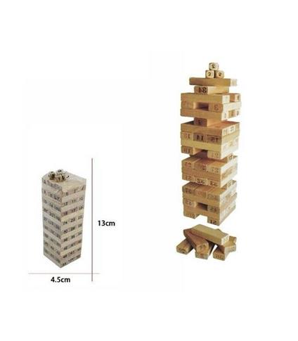 Mini Torre Verticale Puzzle Legno Numeri Dadi Gioco Educativo Bambini