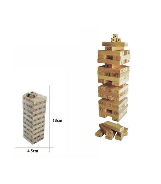 Mini Torre Verticale Puzzle Legno Numeri Dadi Gioco Educativo Bambini