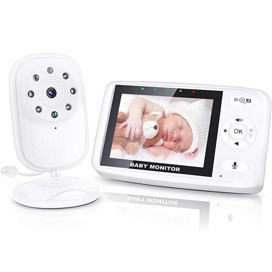 BABY MONITOR VIDEOCAMERA SCHERMO 3.5' WIRELESS CON FOTOCAMERA VISIONE NOTTURNA