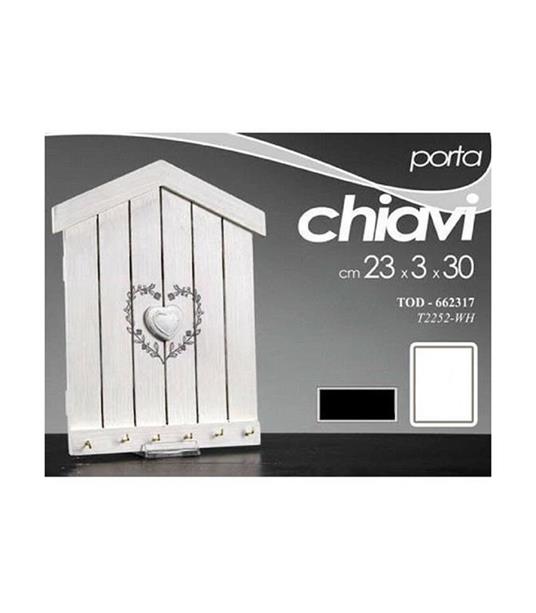 Portachiavi Da Parete Forma Casetta In Legno Bianco Con Cuore Stile Shabby  Chic - Trade Shop TRAESIO - Idee regalo