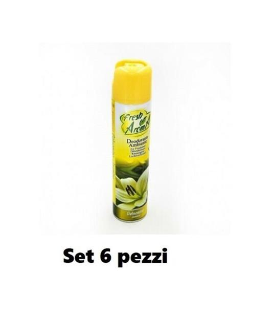 Set 6 Pz Deodorante Per Ambiente Spray Profumo Casa Fresco 300 Ml