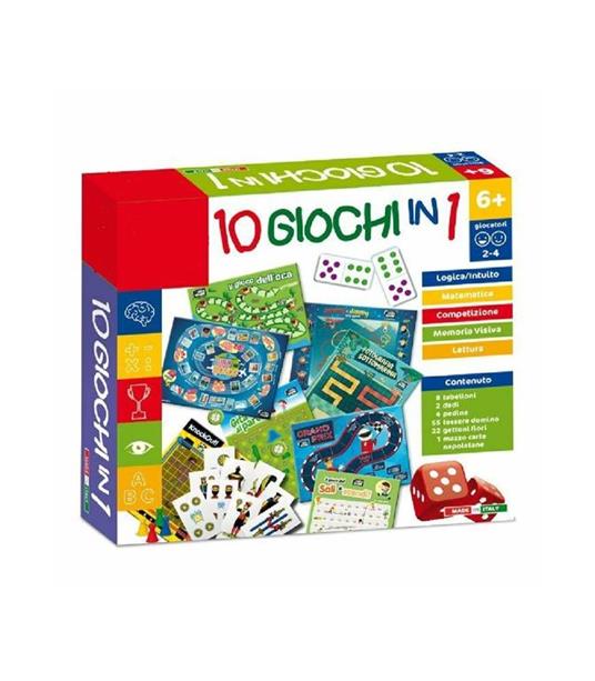 10 Giochi In 1 Da Tavolo 2-4 Giocatori Logica Intuito Giocattolo Gioco  Bambini