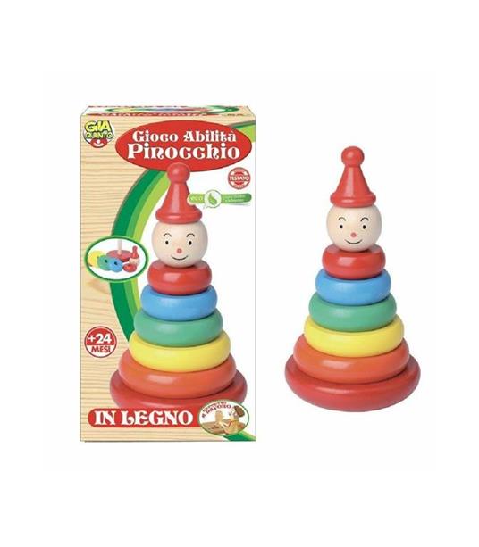 Gioco Abilit√Ä Pinocchio In Legno Giocattolo Gioco Incastro Piramide Per Bambini