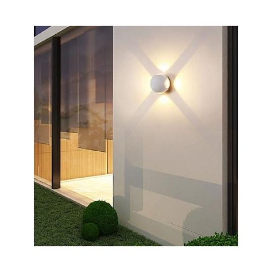 APPLIQUE MURO A SFERA 4 FASCI DI LUCE ESTERNO BIANCO LUCE 3000K 6000K 4000K ES58