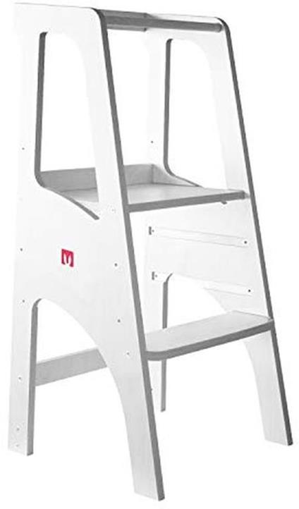 Bianconiglio Kids ® Evo Learning Tower Regolabile con Bordi arrotondati (Lavabile Bianco)