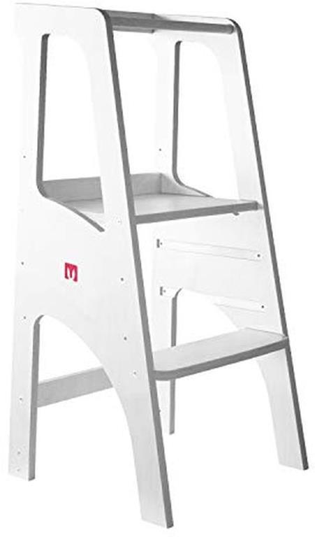 Bianconiglio Kids ® Evo Learning Tower Regolabile con Bordi arrotondati (Lavabile Bianco)