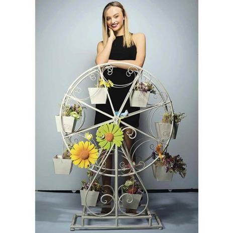 Ruota panoramica porta fiori complemento d'arredo Shabby Chic per casa e negozi - 3