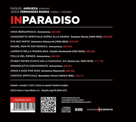 In Paradiso - CD Audio di Raquel Andueza - 2