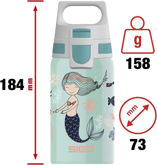 SIGG Shield One Atlantis Borraccia Bambini Riutilizzabile (0.5 L), Borraccia  Acciaio Inossidabile con Chiusura Ermetica, Bottiglia Bimbi Utilizzabile  con Una Sola Mano - Sigg - Idee regalo