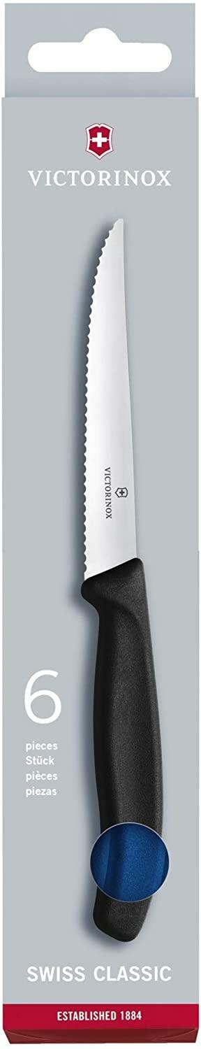 Victorinox Swiss Classic, set di 6 coltelli da bistecca con lama seghettata da 11 cm, in acciaio inox, blu - 4