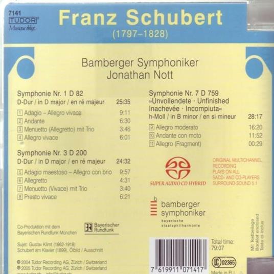 Sinfonie n.1, n.3, n.7 - SuperAudio CD ibrido di Franz Schubert - 2