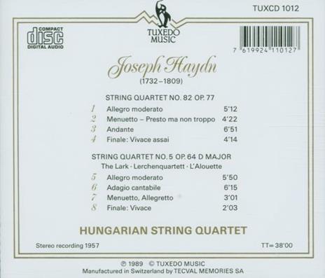Quartetti per Archi - CD Audio di Franz Joseph Haydn - 2