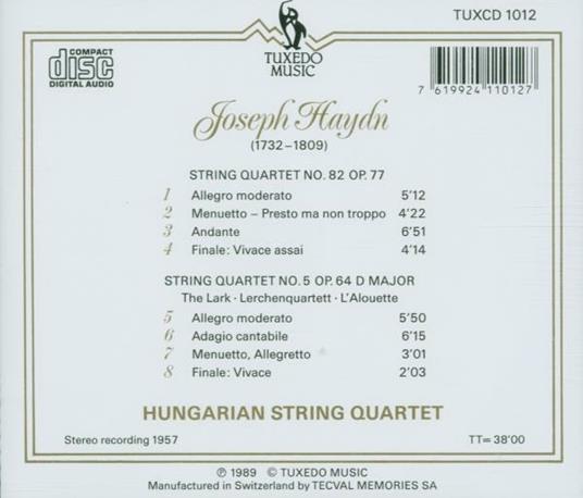 Quartetti per Archi - CD Audio di Franz Joseph Haydn - 2