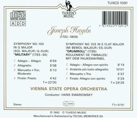 Sinfonie n.100, n.103 - CD Audio di Franz Joseph Haydn - 2