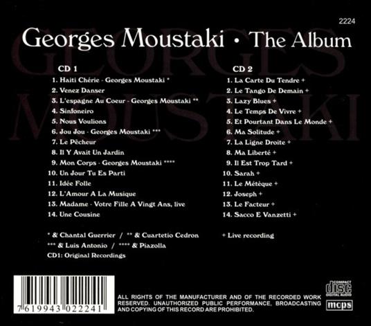 Album - CD Audio di Georges Moustaki - 2